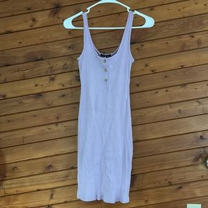 Lavender Purple ribbed fitted summer dress